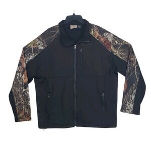 TAG Safari Jacket Mens XL Black Green Camo Sleeve Zip Up Outdoor Hunting